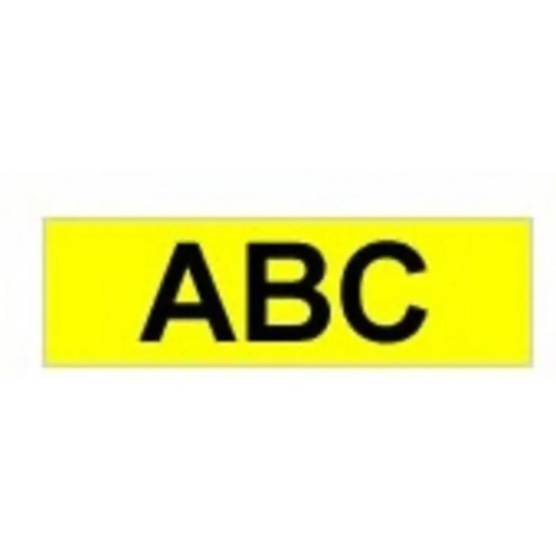 Nastro per stampanti etichette Brother Gloss Laminated 9mm Nero su Giallo - immagine 1