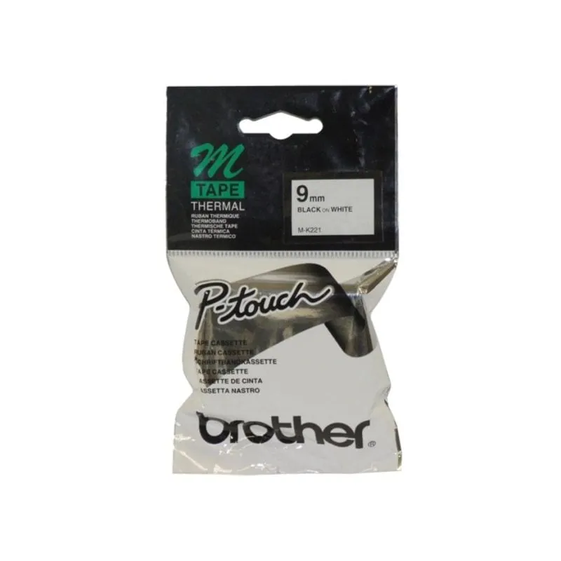 Nastro per stampanti etichette Brother MK221 Nero su bianco 9 mm x 8 m - immagine 1