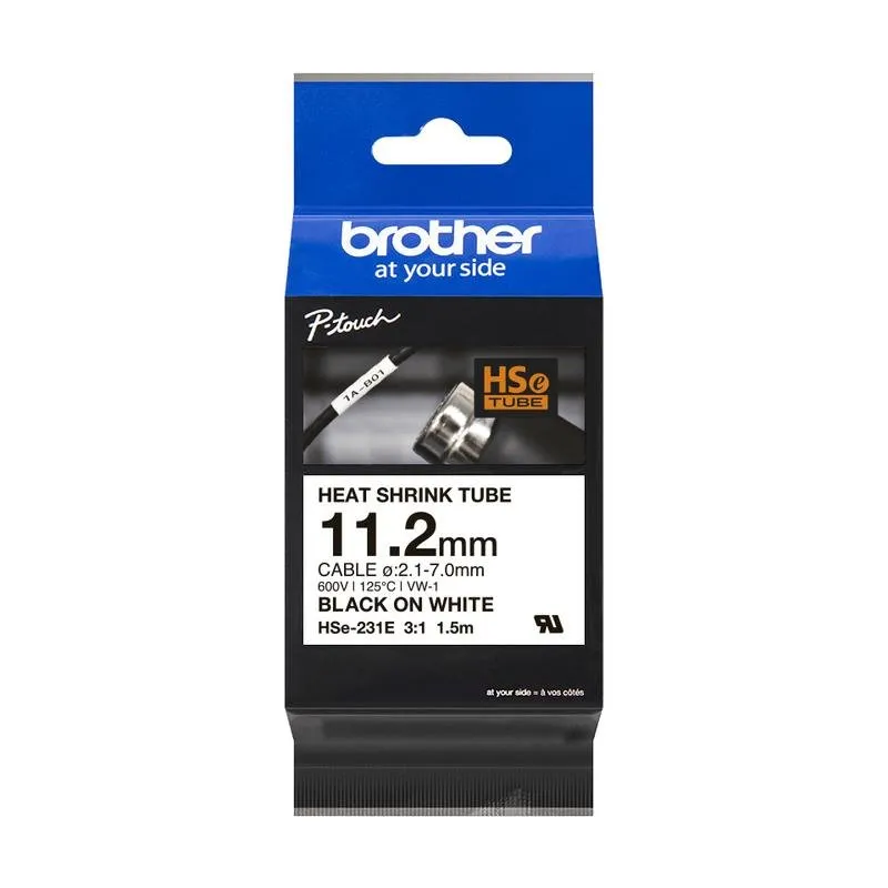 Nastro per stampante etichette Brother HSE-231E termoretraibile per cavi - immagine 1