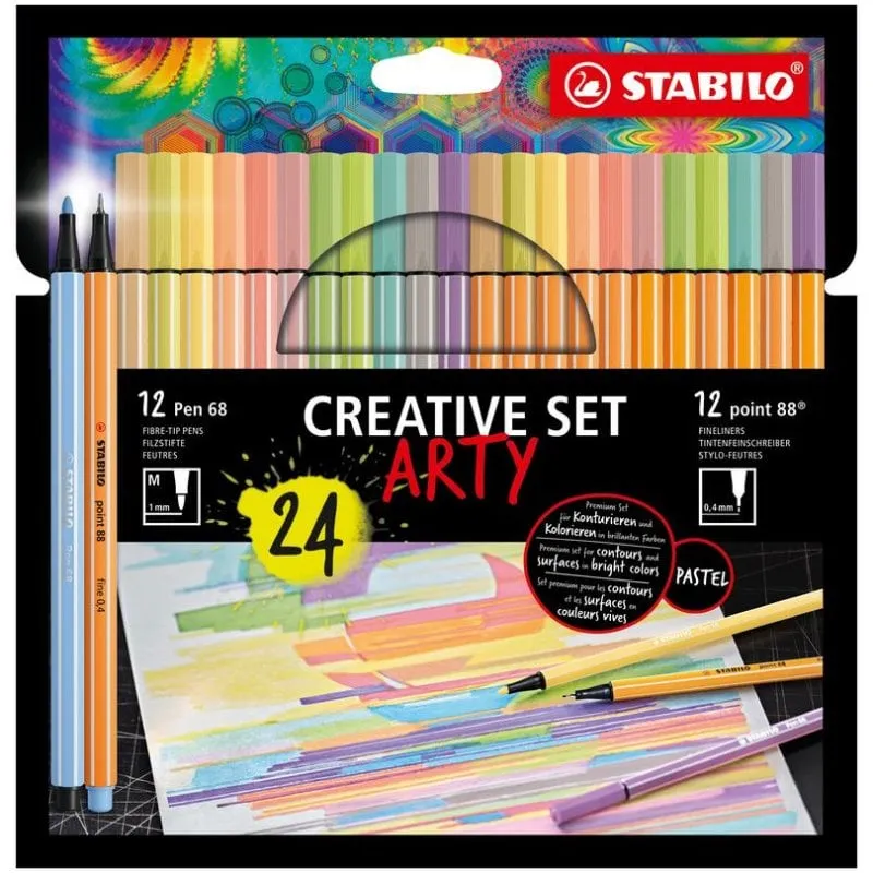 Pennarelli STABILO Creative Set ARTY 24 pezzi multicolori - immagine 1