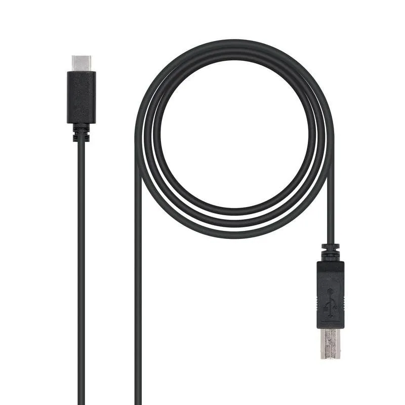 Cavo USB-C a USB-B 2.0 Nanocable 1m Nero - immagine 1