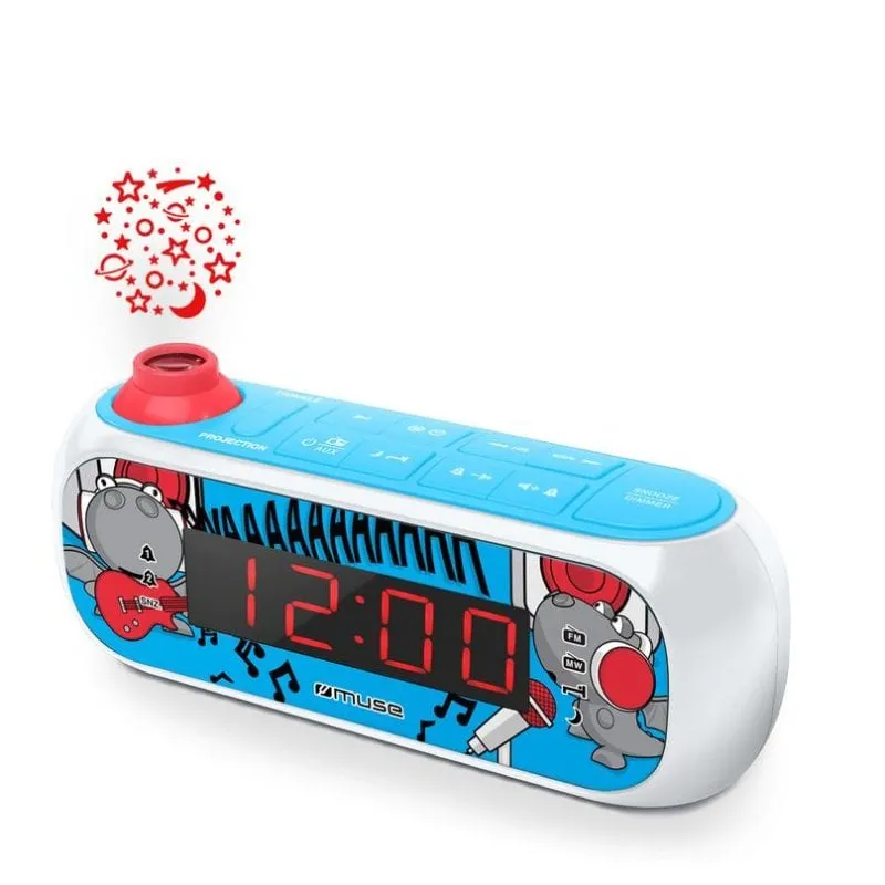 Sveglia MUSE M-167 KDB LED Proiettore FM/MW Rosso - immagine 1