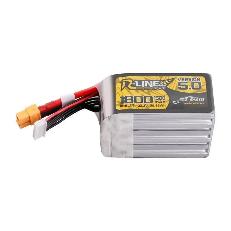 Batteria Lipo Tattu R-Line Version 5.0 1800mAh 22.2V 150C 6S con connettore XT60 - immagine 1