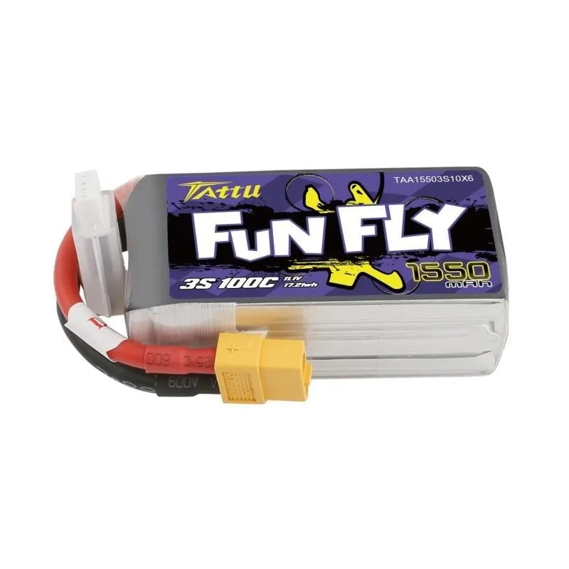 Batteria Tattu Funfly 1550mAh 11.1V 100C 3S1P per Multicottero - immagine 1