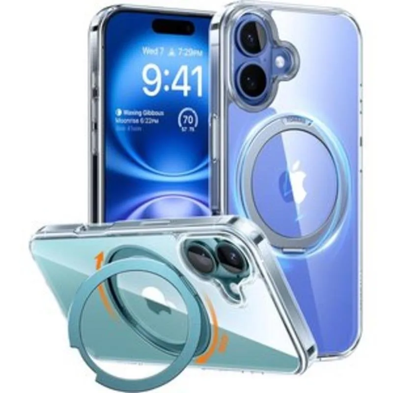 Funda para móvil Torras Ostand Pro Trasparente TPU con anello girevole per iPhone 16 Plus - immagine 1