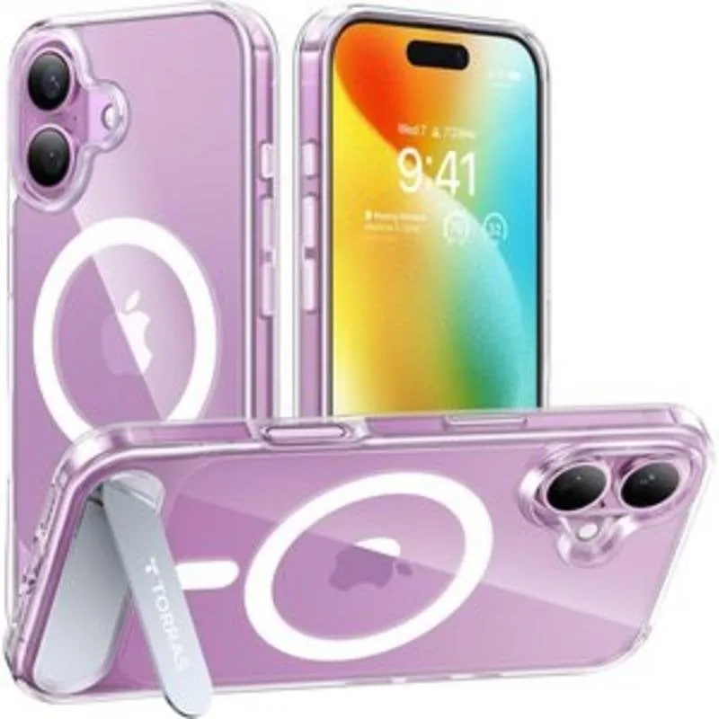 Funda para móvil Torras Pstand Series Trasparente con supporto magnetico per iPhone 16 Plus - immagine 1
