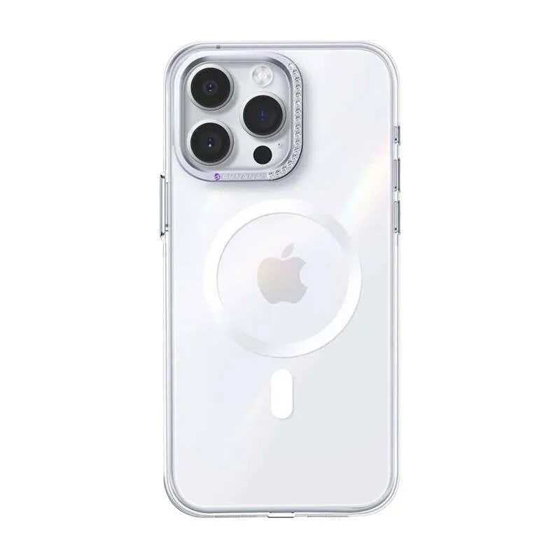 Custodia Joyroom PN-15B4 Glacier Magnetica Cristalli Trasparente per iPhone 15 Pro Max - immagine 1