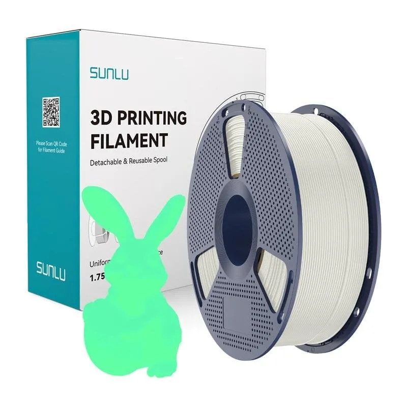 Filamento PLA Sunlu PLA Glow W-G Bianco-Verde 1,75 mm Precisione Luminoso - immagine 1
