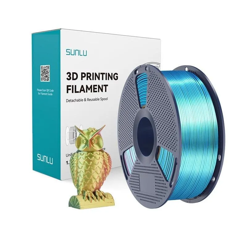 Filamento PLA+ Silk Sunlu PLA+ Silk TC R Y G 1,75 mm Multicolore Setoso - immagine 1