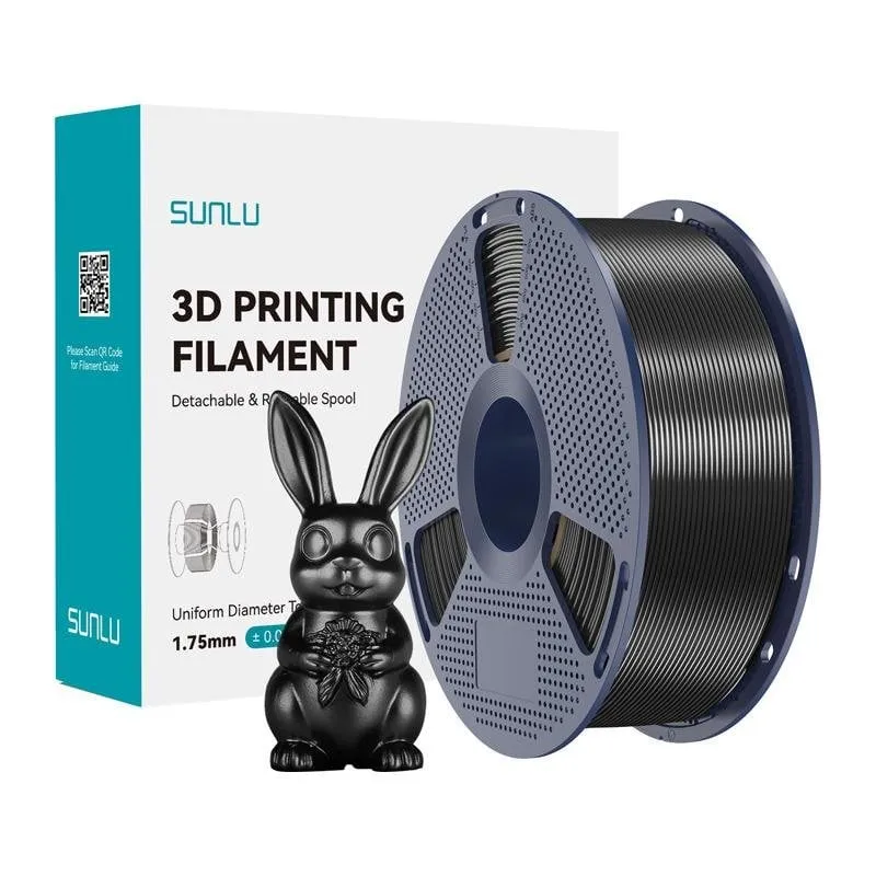Filamento PLA+ Silk Sunlu PLA+ Silk B Nero 1,75 mm Lucido Facile Stampa - immagine 1