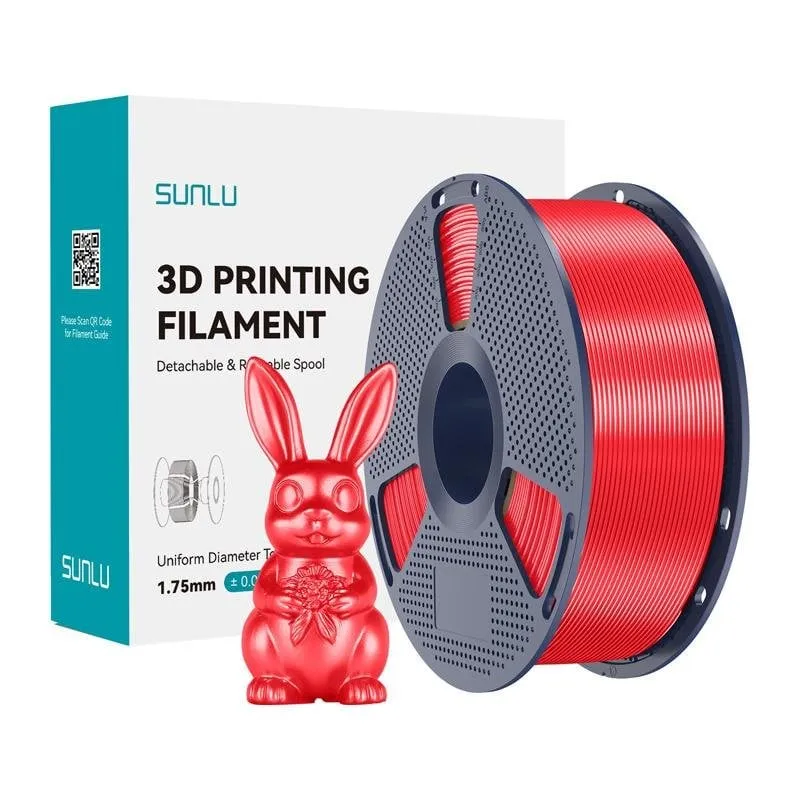 Filamento PLA+ Silk Sunlu PLA+ Silk Rosso 1,75 mm Lucido Facile Stampa - immagine 1