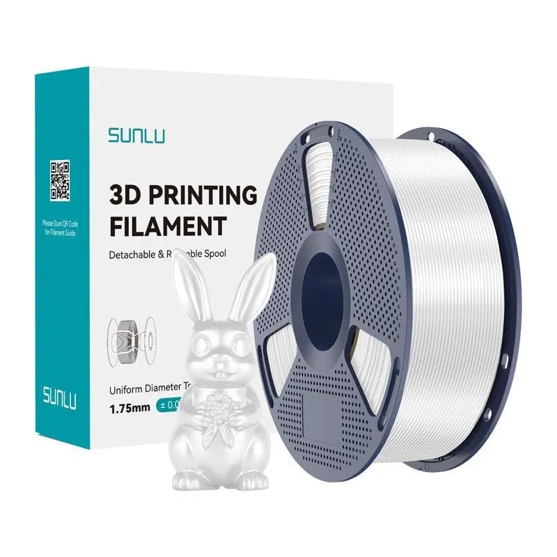 Filamento PLA+ Silk Sunlu PLA+ Silk Bianco 1,75 mm Lucido Facile Stampa - immagine 1