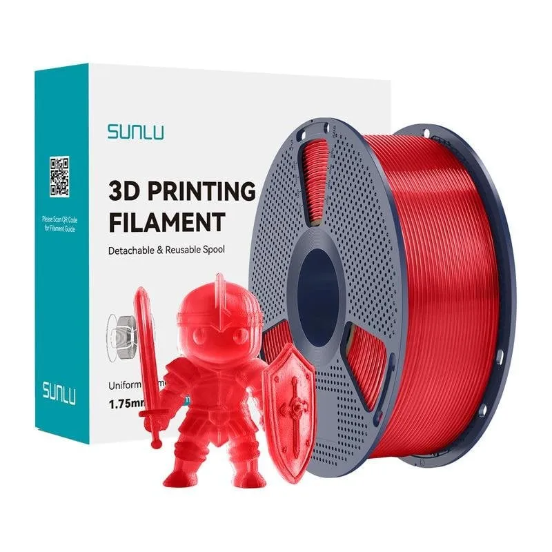 Filamento PLA+ Sunlu PLA+ TR Rosso Trasparente 1,75 mm Alta Durabilità - immagine 1
