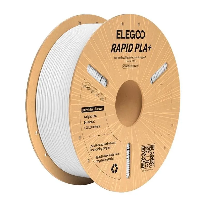 Filamento PLA+ ELEGOO Rapid Bianco 1,75 mm Alta Resistenza Flessibile - immagine 1