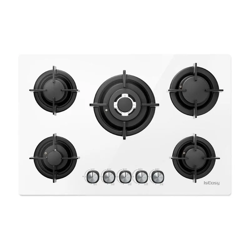 Piano a gas IsEasy MGBG-775 5 fuochi bianco - immagine 1
