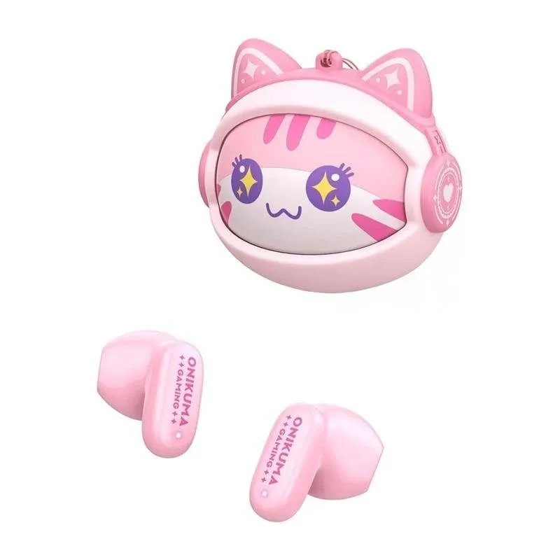 Auricolari ONIKUMA TX603 wireless Bluetooth 5.4 gaming con custodia personalizzabile rosa - immagine 1