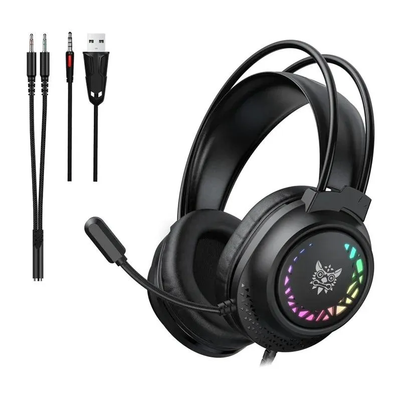 Cuffie ONIKUMA X92 cablate USB e 3,5 mm gaming con microfono e RGB nero - immagine 1