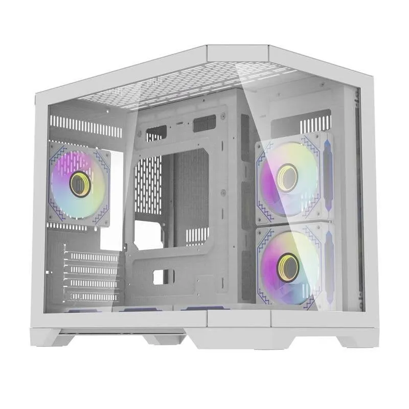 Case PC Darkflash FT418 Mini Tower Bianca con 6 Ventilatori ARGB - immagine 1