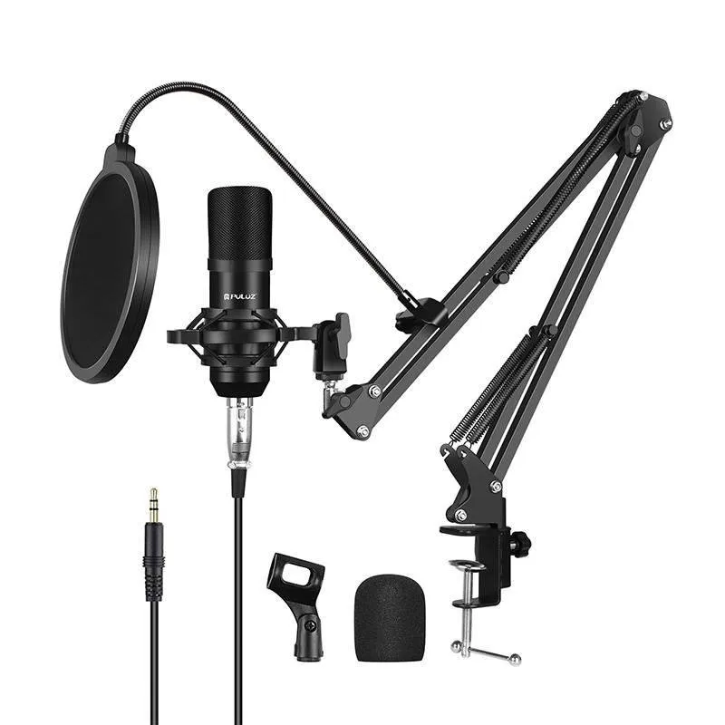 Microfono Puluz PU612B USB unidirezionale con filtro antipop e accessori - immagine 1