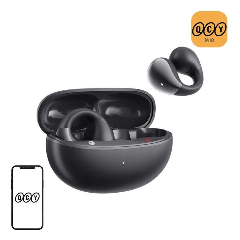 Auricolari QCY Crossky Clip C30 wireless Bluetooth 5.4 sportivi neri - immagine 1