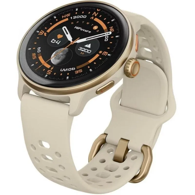 HiFuture VELA Latte Bluetooth GPS NFC 1,43" Beige Taglia Unica IP68 - immagine 1