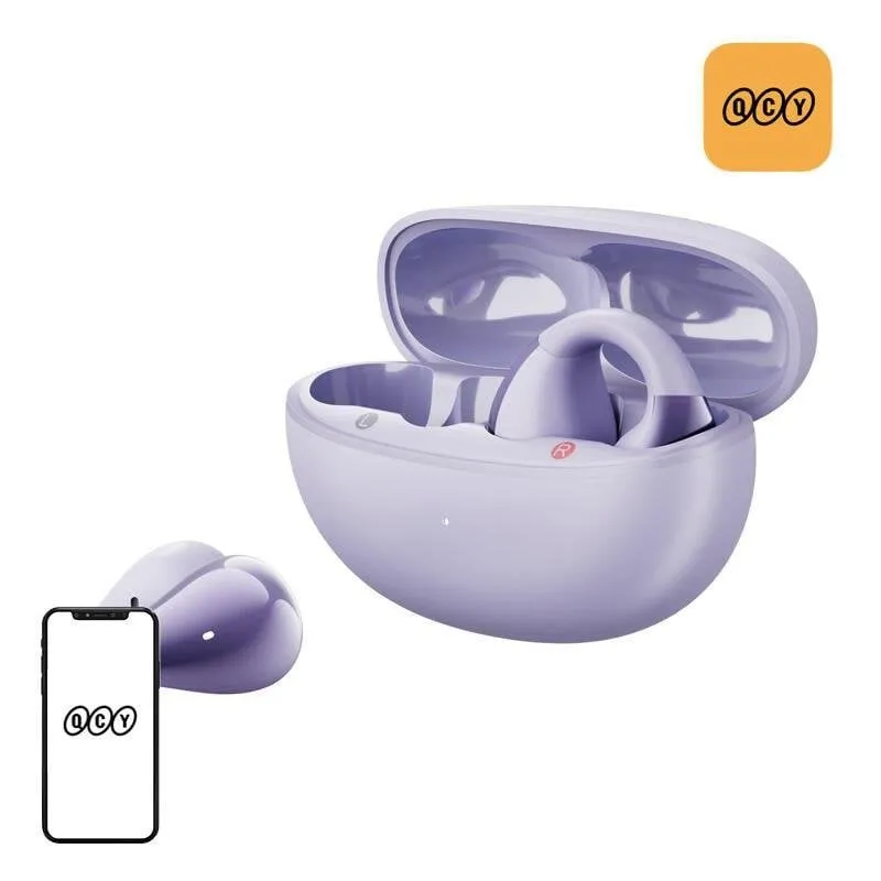 Auricolari QCY Crossky Clip C30 Bluetooth 5.4 wireless sport viola - immagine 1