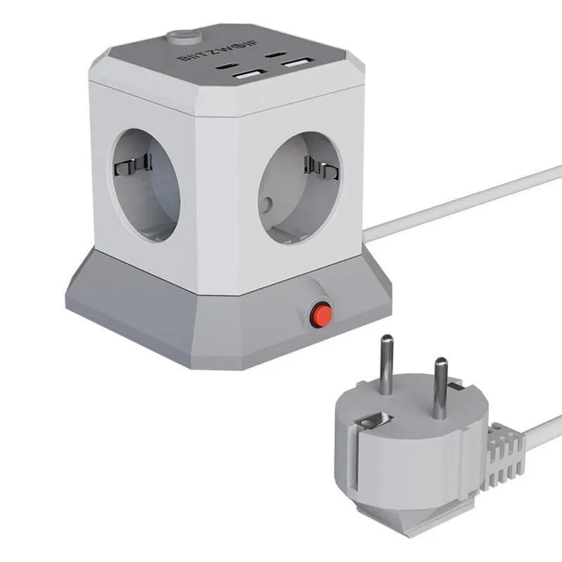 Multipresa BlitzWolf BW-EC1 4 prese AC 2 USB-A 2 USB-C con protezione resistente - immagine 1