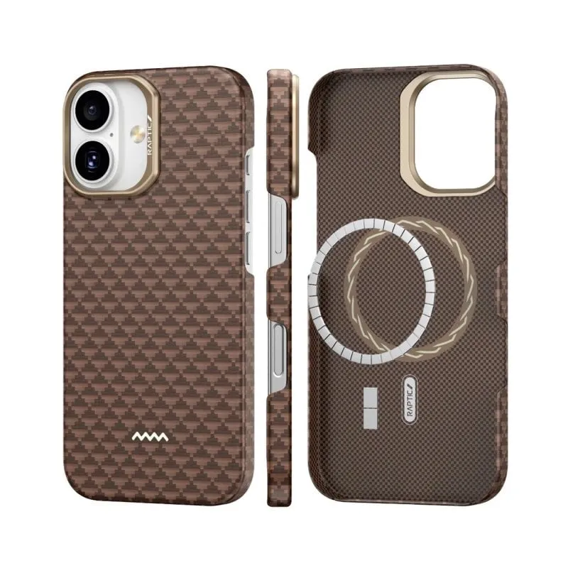 Funda per smartphone Raptic Fibra di Aramide MagSafe Naturale Humble per iPhone 17 - immagine 1