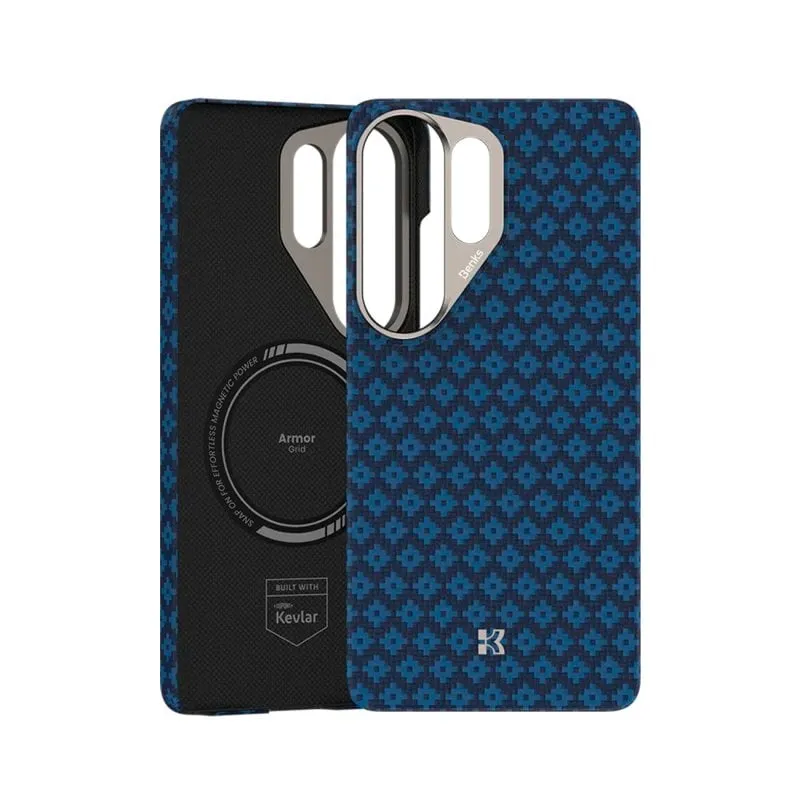 Funda per smartphone Benks ArmorAir ArmorGrid Kevlar Blu Magnetica per Galaxy S26 Ultra - immagine 1