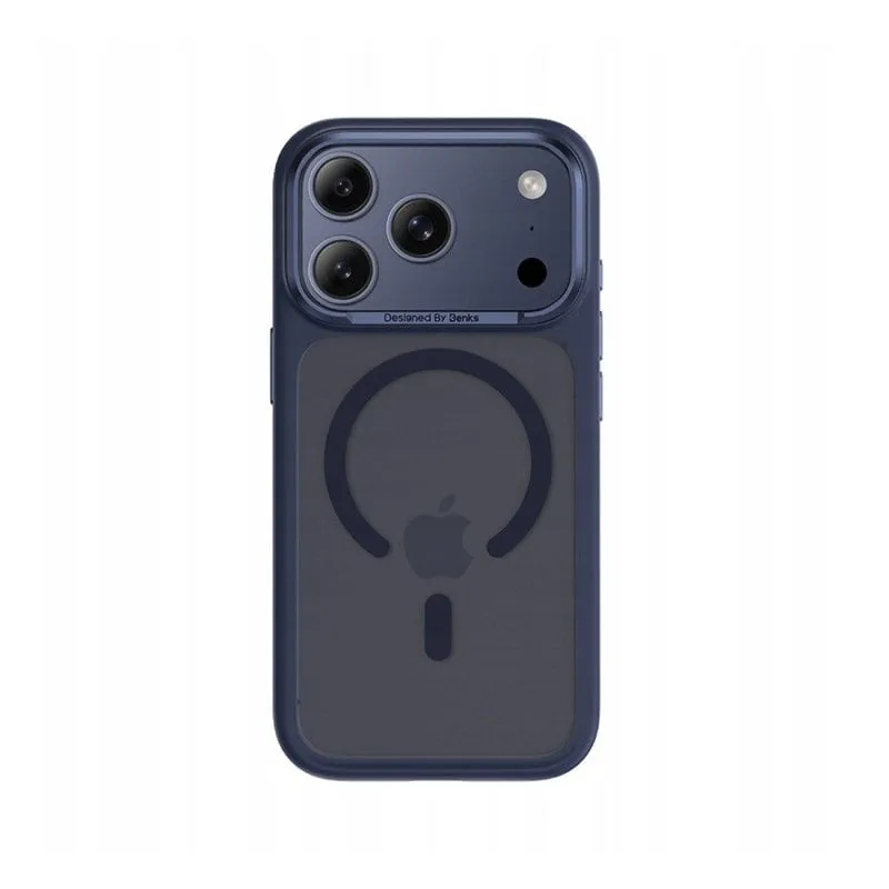 Funda per smartphone Benks Custodia Opaca Blu MagSafe Antimpronta con Pulsante Fotocamera per iPhone 17 Pro Max - immagine 1