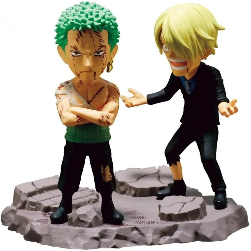 Figura Bandai One Piece Roronoa Zoro Sanji PVC 7 cm Log Stories - immagine 1