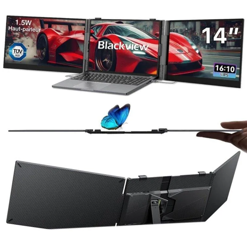 Monitor PC Blackview DCM5 14" FullHD 60Hz IPS Doppio Schermo USB-C Ultrafino - immagine 1