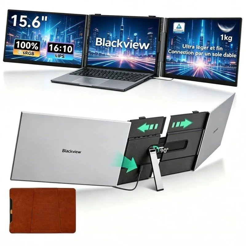 Monitor PC Blackview DCM8 Pro 15.3" Full HD IPS USB-C Triplo Portatile - immagine 1