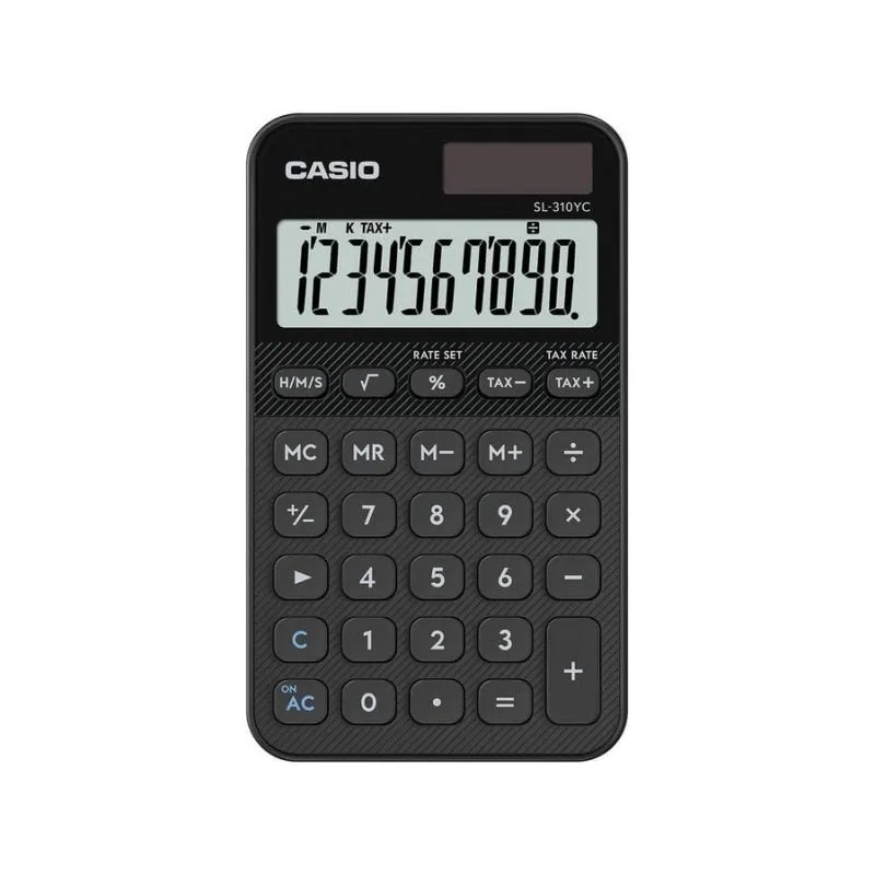 Calcolatrice tascabile Casio SL-310YC 10 cifre Solare/Batteria Nera - immagine 1