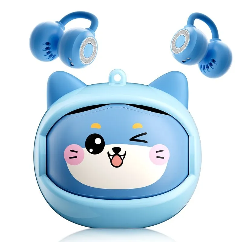 Auricolari Blackview Airbudsk1 Bluetooth 6.0 wireless per bambini, design divertente blu - immagine 1
