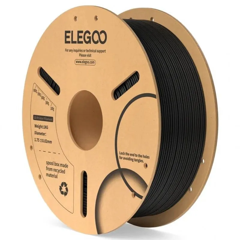 Filamento PLA Elegoo Nero Paper Spool 1,75 mm 1 kg Stampa Affidabile - immagine 1