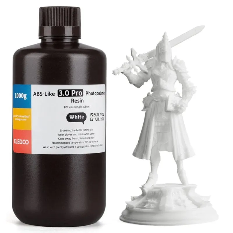 Resina stampante 3D Elegoo ABS-Like 3.0 Pro 1000g Bianco - immagine 1