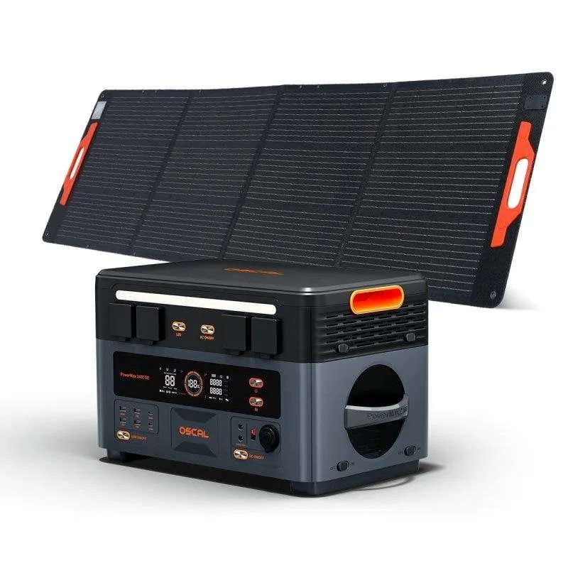 Stazione di energia Oscal Powermax2400se 2016Wh 2400W 1 pannello solare 200W Batteria LiFePO4 - immagine 1