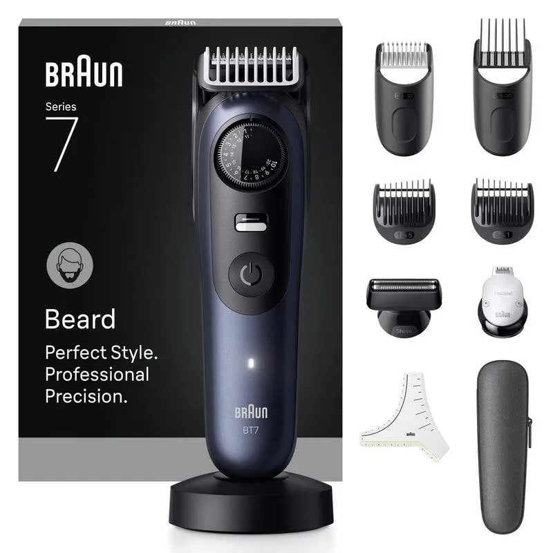 Tagliabarba Braun BeardTrimmer 7 80789809 senza Fili 120min 40 Lunghezze 5 Pettini Impermeabile - immagine 1