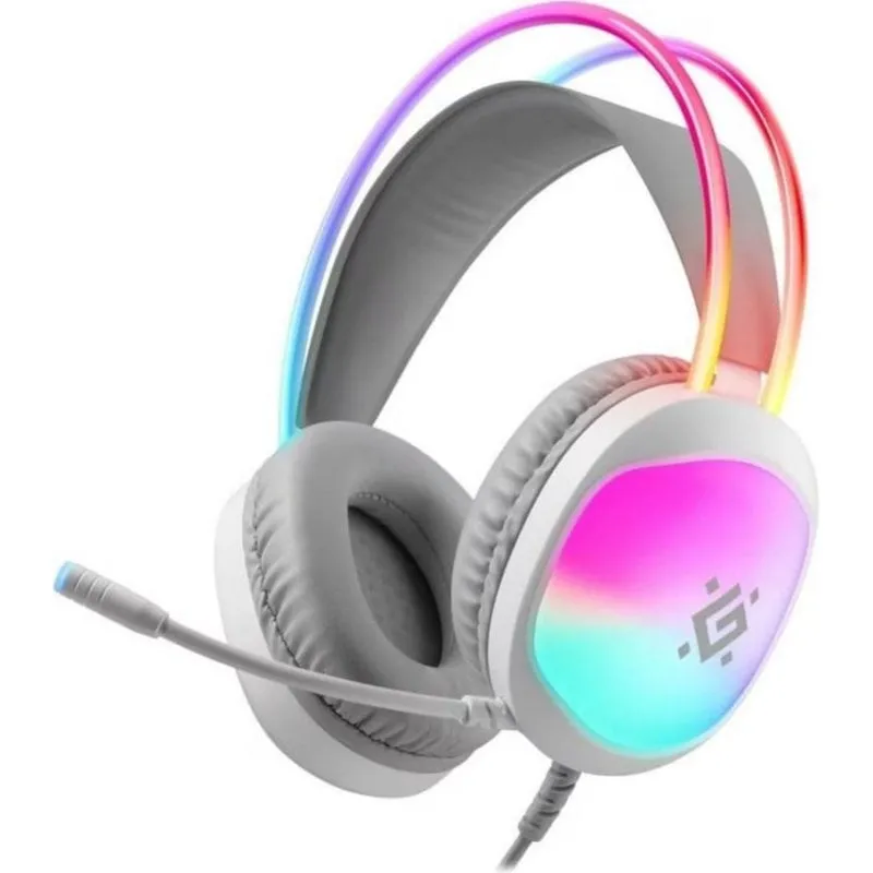 Cuffie Defender Eclipse RGB wireless USB gaming isolamento chiuso bianche - immagine 1