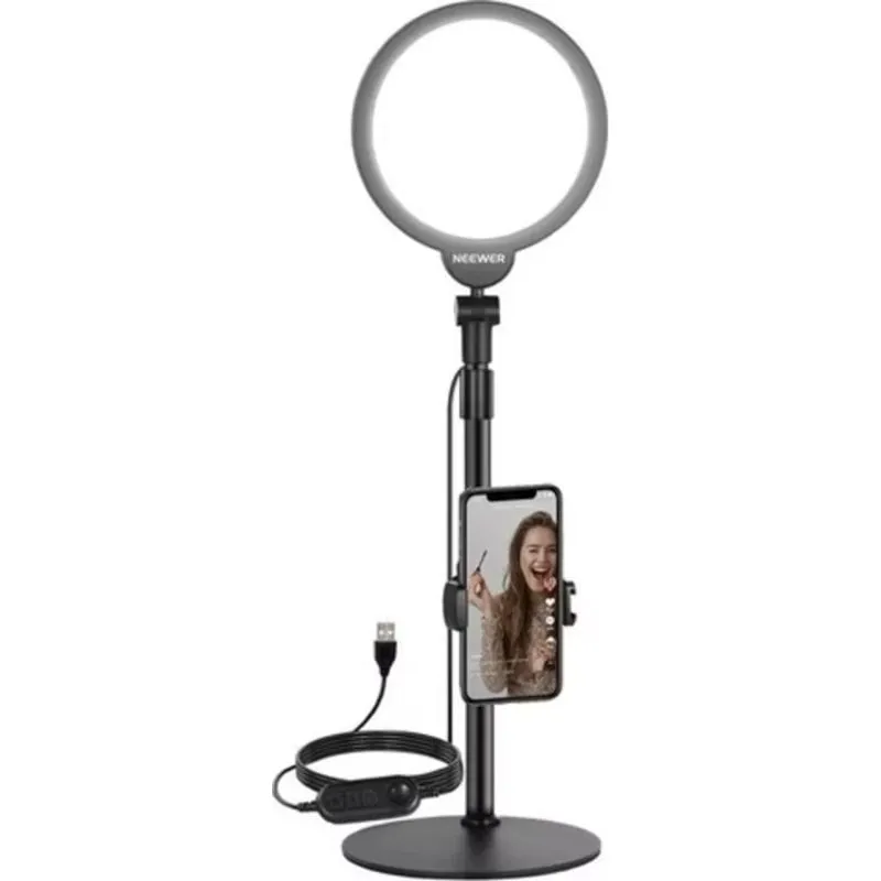 Kit Selfie Neewer R06 con Luce LED Circolare e Supporto Telescopico - immagine 1