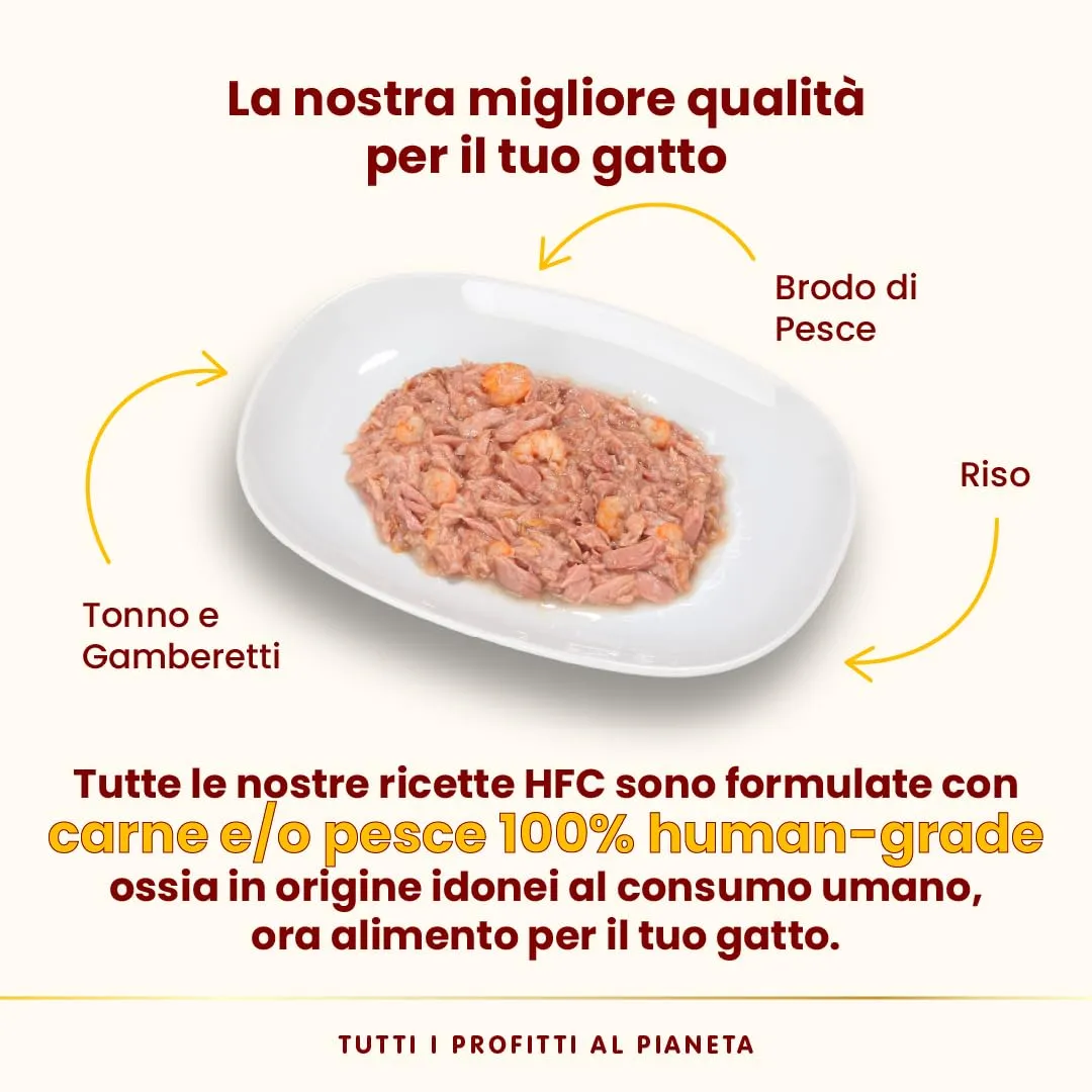 Almo Nature HFC Natural, Alimento Umido per Gatti - Tonno e Gamberetti - Human-Grade - 70g, Confezione da 24 - immagine 3
