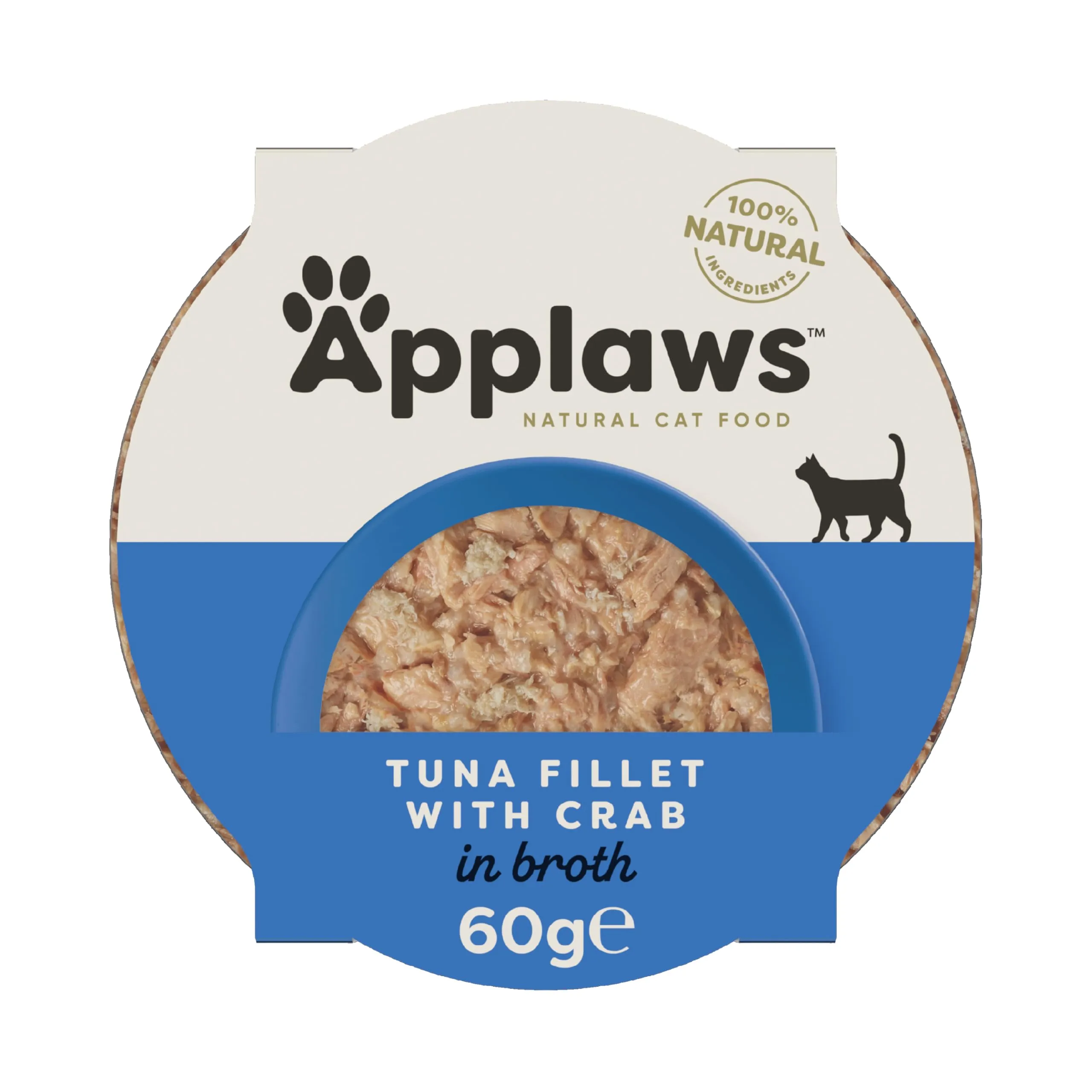 Applaws Alimento per Gatti 100% Naturale Succulento Filetto di Tonno con Granchio in Brodo - 10 vasetti da 60 g - immagine 1