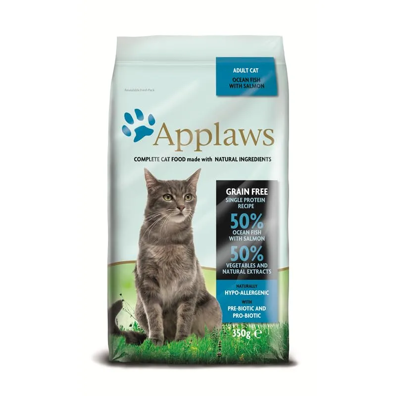 Applaws Complete Naturale Pienso secco di Pesce dell'Oceano con Salmone per Gatti Adulti, Busta Resellabile da 350g - immagine 3
