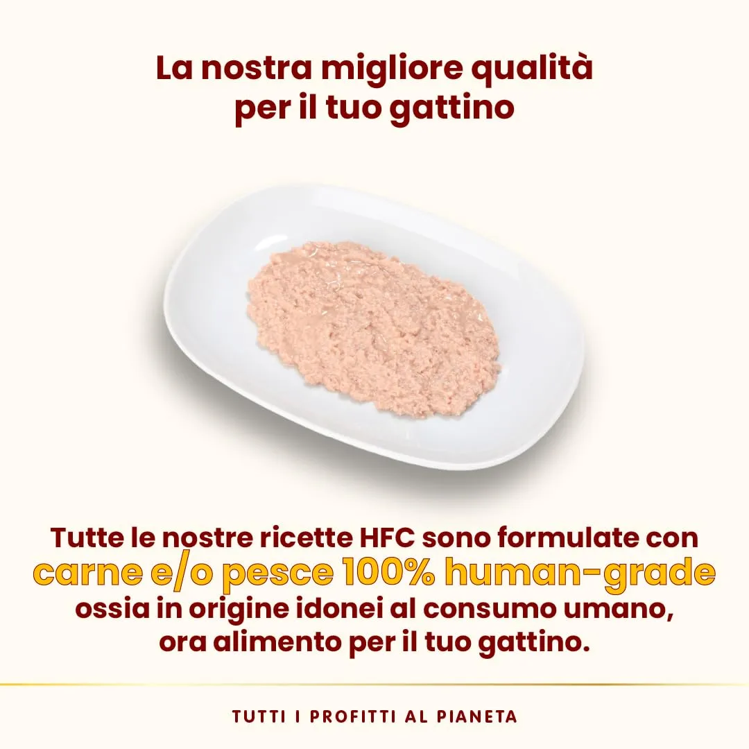 Almo Nature HFC Kitten, Alimento Umido Completo per Gattini con Pollo, Human Grade, Gluten Free, Monoproteico, 55g, Confezione da 24 - immagine 4