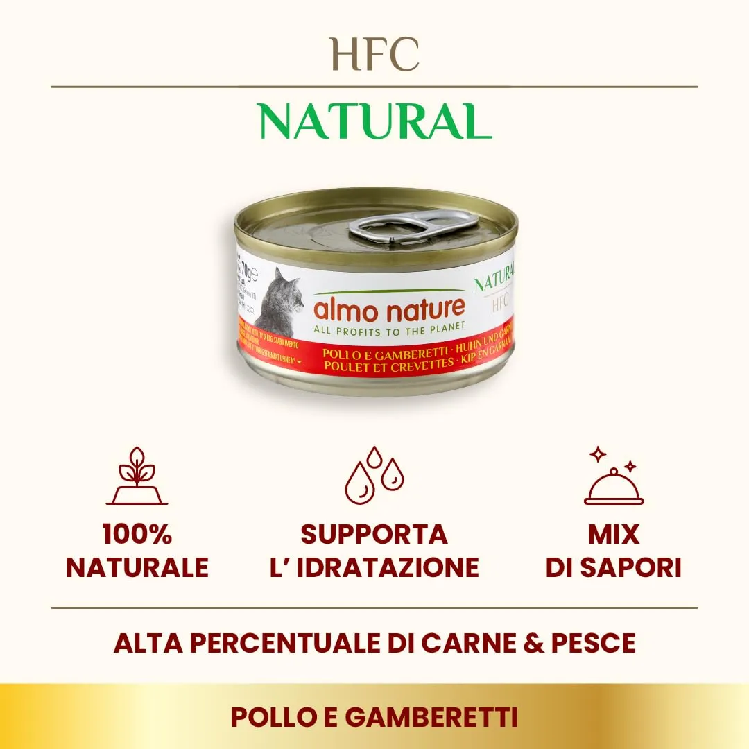 Almo Nature HFC Natural Alimento Umido per Gatti - Pollo e Gamberetti - Confezione da 420 g (6 x 70 g) - immagine 2