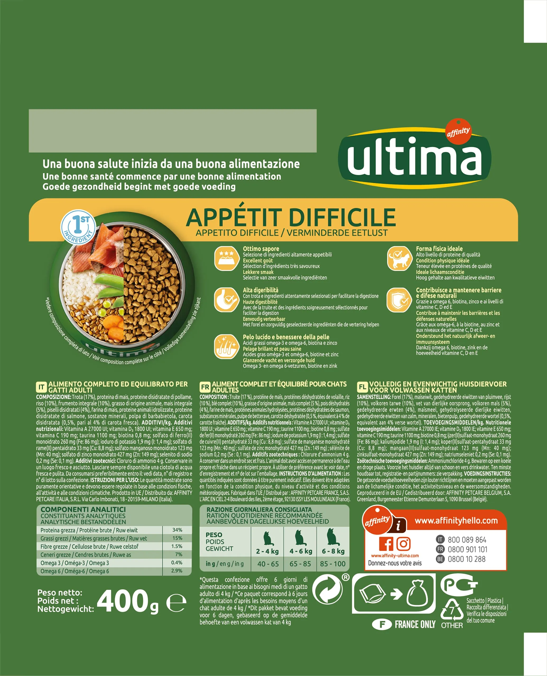 Ultima - Appetito per gatto, 400 g, confezione da 8 - immagine 4