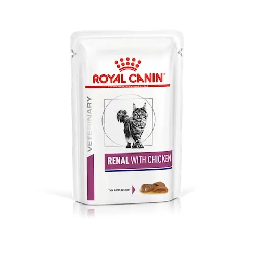 Royal Canin Veterinary Renal Pollo | Confezione da 4 | 4 x 12 x 85 g | Alimento dietetico completo per gatti adulti con problemi renali - immagine 4