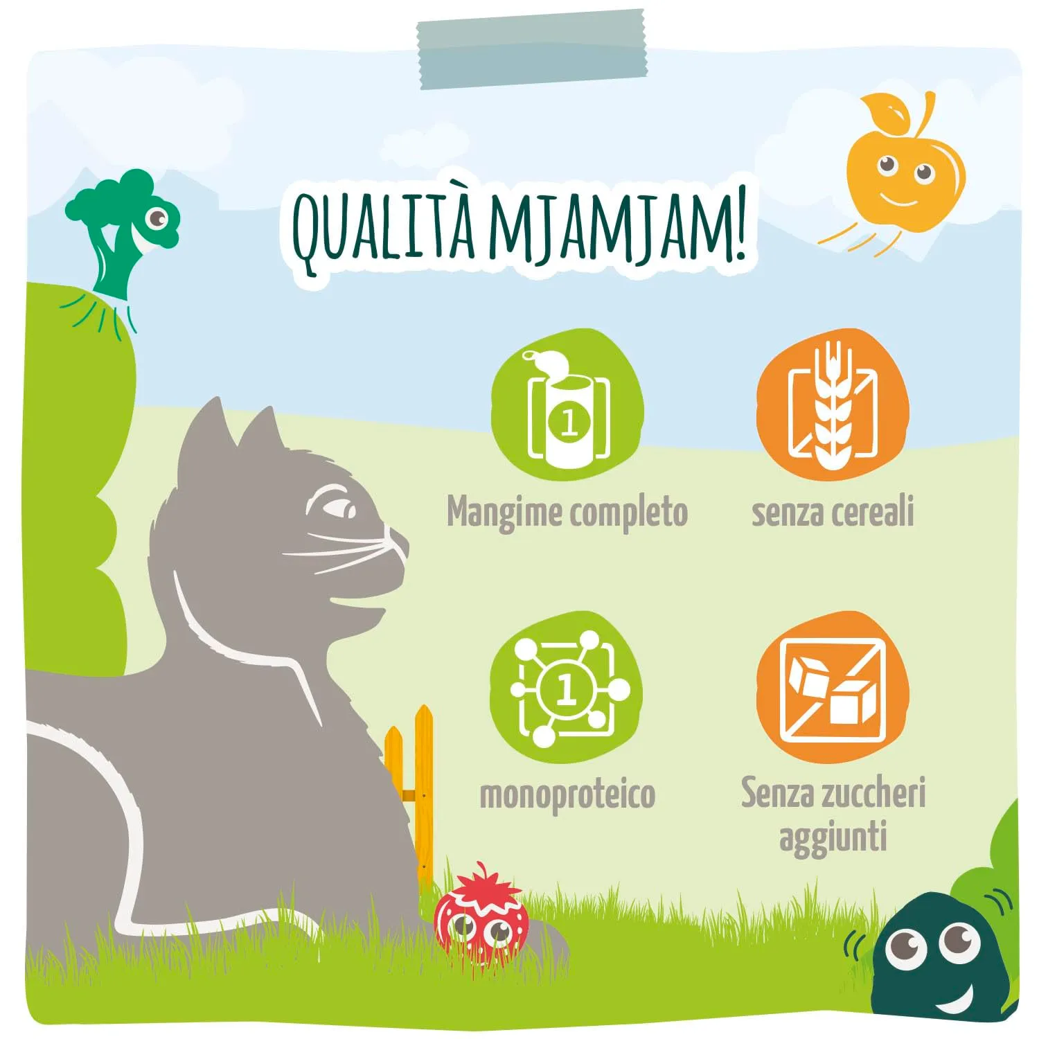 MjAMjAM - Cibo umido premium per gatti - Chicks & Friends Box, confezione da 6 (6 x 400 g), senza cereali con carne extra - immagine 5