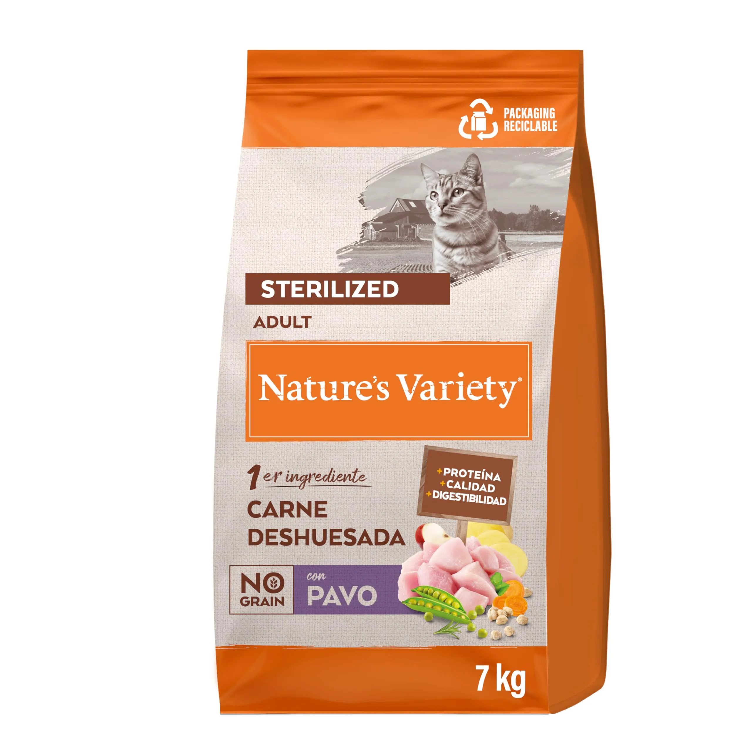 Nature's Variety Original No Grain, Cibo per Gatti Sterilizzati con Tacchino Disossato 7 Kg - immagine 1